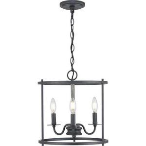 Progress Lighting Somstreet 3-Light Graphite Painted Gray Wood-Style Accents